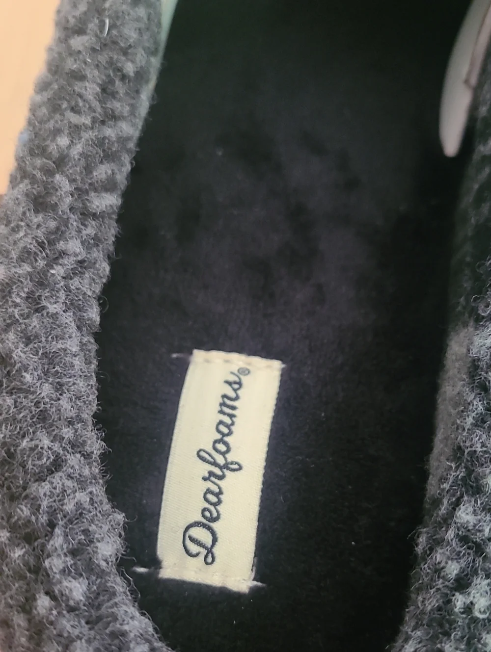 DEARFOAM Men's Cozy Slip-On Slippers - Dark Gray